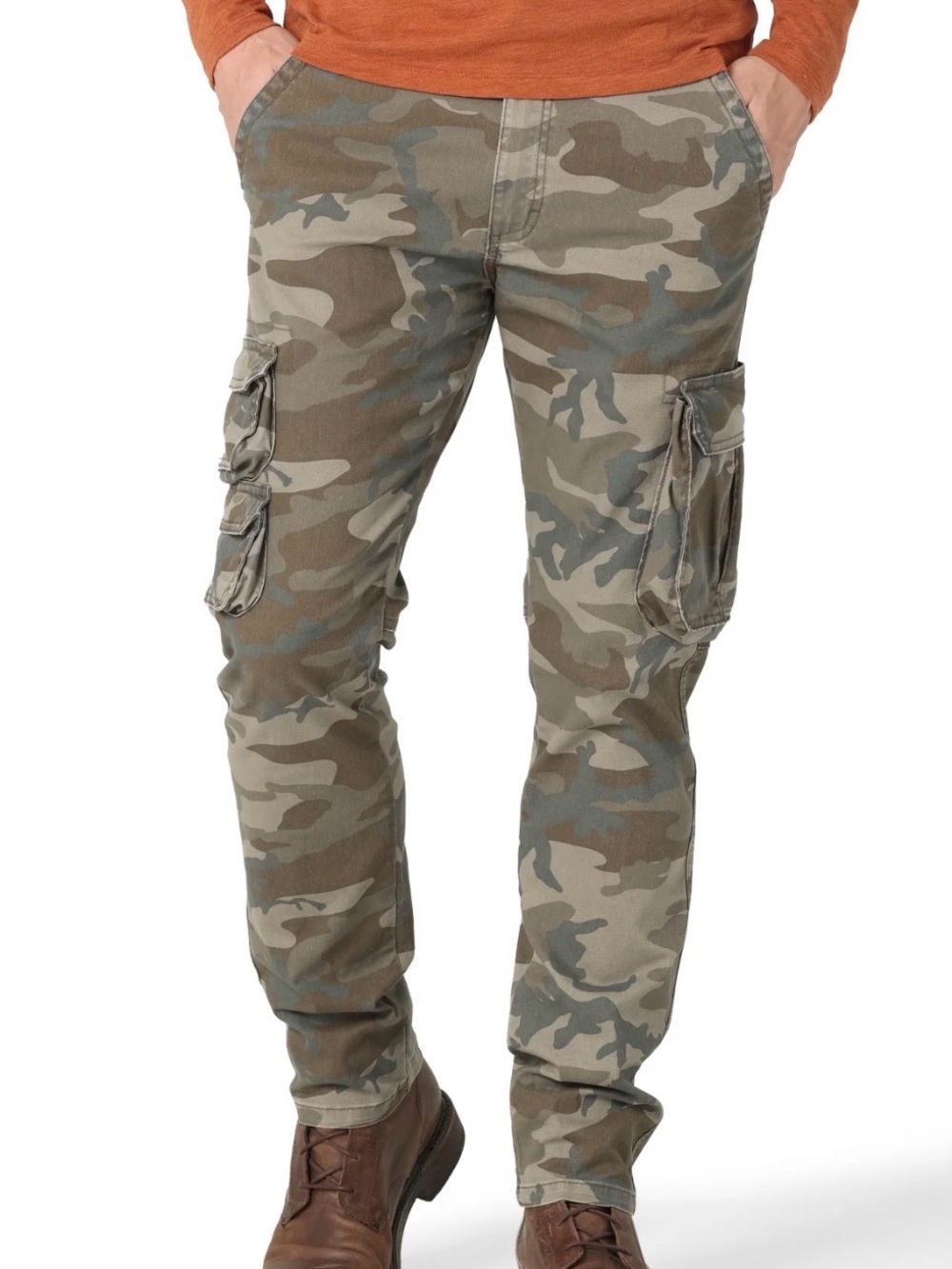 Wrangler Men's Camouflage Cargo Pants - Olive/Tan